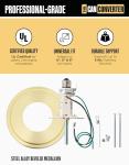 The Can Converter R1 Recessed Can Light Conversion Kit w/ 8¼" Steel Beveled Ceiling Medallion - Home Improvement for 4", 5" & 6" Cans, Fan & Light Fixture Converter Kit, UL Certified, Brushed Brass
