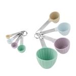 The Pioneer Woman 8-Piece Plastic Measuring Cup and Spoon Set, Multicolor