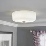 Better Homes &Gardens Classic 12.4" Flush Mounted Ceiling Light, Satin Nickle Frosted Glass, No Bulb