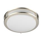 DYMOND 10" LED Ceiling Light Flush Mount Adjustable Color Temperature Dimmable Brushed Nickel Double Ring