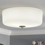 Better Homes &Gardens Classic 12.4" Flush Mounted Ceiling Light, Satin Nickle Frosted Glass, No Bulb