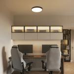 Hlite 12" LED Ceiling Light,3CCT Selectable Flush Mount Light,Ultra-Thin,Damp Rated Lighting Fixtures for Bedroom,Bathroom,Kitchen,Utility Room,Black