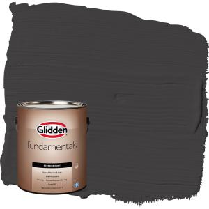 Glidden Fundamentals Black Magic / Black Flat Exterior Paint, 1 Gallon