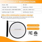 Hlite 12" LED Ceiling Light,3CCT Selectable Flush Mount Light,Ultra-Thin,Damp Rated Lighting Fixtures for Bedroom,Bathroom,Kitchen,Utility Room,Black