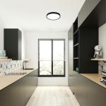 Hlite 12" LED Ceiling Light,3CCT Selectable Flush Mount Light,Ultra-Thin,Damp Rated Lighting Fixtures for Bedroom,Bathroom,Kitchen,Utility Room,Black