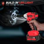 Cordless Impact Wrench, UNTIMATY 1/2 inch Brushless Impact Gun, Max Torque 320 Ft-lbs（430N.m） Impact Wrench with 21V Brushless Motor, with 3.0Ah Li-ion Battery & 7 Sockets,Red