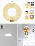The Can Converter R1 Recessed Can Light Conversion Kit w/ 8¼" Steel Beveled Ceiling Medallion - Home Improvement for 4", 5" & 6" Cans, Fan & Light Fixture Converter Kit, UL Certified, Brushed Brass