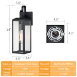 16'' Large Outdoor Wall Lights 2 Packs, Black Exterior Lighting Fixtures, Waterproof Outside Lights for House, Modern Outdoor Sconce Porch Light, Farmhouse Wall Lanterns for Front Door, Patio, Garage