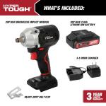 Hyper Tough 20V Max Compact Brushless 1/2-inch Impact Wrench with 2.0Ah Lithium-Ion Battery and Charger, 350 ft-lbs Torque