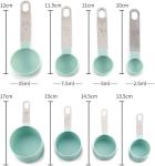 8-Piece Measuring Spoon and Cup Set, Green, Baking Tools, Kitchen Gadgets