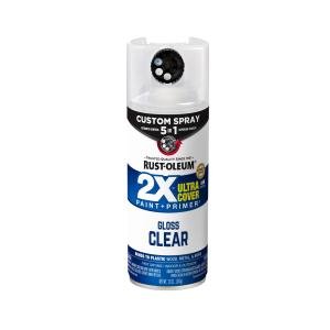 Clear, Rust-Oleum American Accents 2X Ultra Cover 5-in-1 Gloss Spray Paint-398805, 12 oz