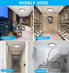 JOUALY 12 Inch 2Pack Flush Mount LED Ceiling Light Fixture with 3 Adjustable Color Options,28 Watt Round Thin Ceiling Lamp Surface Mount for Kitchen Bedroom Utility Laundry Closet Room