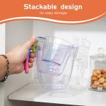 Lumikrypt 3 Piece Plastic Measuring Cups Set, BPA Free Liquid Measuring Beakers for Baking Cooking with Handle & Spout, Easy Read and Wash