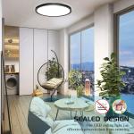 JOUALY 12 Inch 2Pack Flush Mount LED Ceiling Light Fixture with 3 Adjustable Color Options,28 Watt Round Thin Ceiling Lamp Surface Mount for Kitchen Bedroom Utility Laundry Closet Room