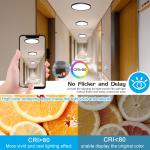 JOUALY 12 Inch 2Pack Flush Mount LED Ceiling Light Fixture with 3 Adjustable Color Options,28 Watt Round Thin Ceiling Lamp Surface Mount for Kitchen Bedroom Utility Laundry Closet Room