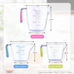 Lumikrypt 3 Piece Plastic Measuring Cups Set, BPA Free Liquid Measuring Beakers for Baking Cooking with Handle & Spout, Easy Read and Wash