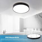 Flush Mount LED Ceiling Light Fixture,24W 2400lm Waterproof IP65 Ceiling Lamp Surface Mount Round Lighting Fixture for Bathroom,Kitchen Bedroom,black