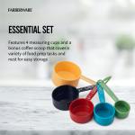 Farberware Plastic Multicolor Nesting Measuring Cup Set with Bonus Coffee Scoop, 5-Piece