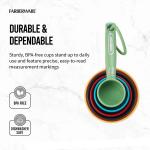 Farberware Plastic Multicolor Nesting Measuring Cup Set with Bonus Coffee Scoop, 5-Piece
