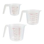 Mainstays 3-Piece Tapered Spout Nesting Plastic Measuring Cups Set, Clear