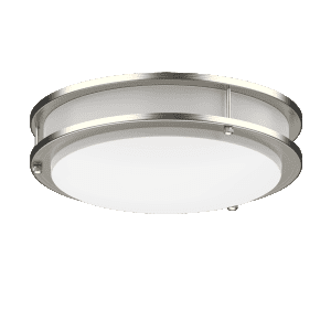 DYMOND 10" LED Ceiling Light Flush Mount Dimmable Brushed Nickel Double Ring
