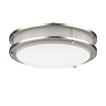 DYMOND 10" LED Ceiling Light Flush Mount Dimmable Brushed Nickel Double Ring