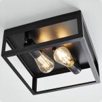 Better Homes & Gardens 12" Modern Square Flushmount Ceiling Light, Matte Black Finish, E26 Socketed