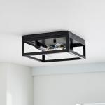 Better Homes & Gardens 12" Modern Square Flushmount Ceiling Light, Matte Black Finish, E26 Socketed