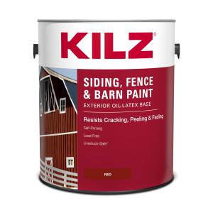 KILZ Siding, Fence, and Barn Paint, Exterior, Red, 1 Gallon