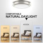 DYMOND 10" LED Ceiling Light Flush Mount Dimmable Brushed Nickel Double Ring