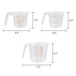 Mainstays 3-Piece Tapered Spout Nesting Plastic Measuring Cups Set, Clear