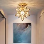 Kraoden Crystal Ceiling Light Fixture, Recessed Mount Hallway Lighting, Modern Decorative Lamp for Dining Room, Balcony, Porch, and Stairwell