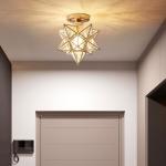 Kraoden Crystal Ceiling Light Fixture, Recessed Mount Hallway Lighting, Modern Decorative Lamp for Dining Room, Balcony, Porch, and Stairwell
