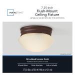 Mainstays 7.5" Classic Flush Mount Ceiling Light, Bronze Finish Frosted Glass Shade, Bulb Not Included