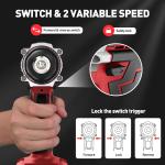 Cshidworld 20V Cordless Power Drill Set, Drill Kit with 2 Lithium-Ion & Charger, 3/8" Keyless Chuck, Electric Drill W/ 2 Variable Speed & LED Light, 25+1 Position and 34pcs Drill/Driver Bits(Red)