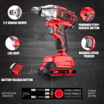 Cordless Impact Wrench, UMTIMATY Power 1/2 inch Brushless Impact Gun, Max Torque 350 ft-lbs（450N.m) Impact Drill with 20V Brushless Motor, with 2 x 2.0Ah Li-ion Battery & 7 Sockets,9 Drill,6 Screws