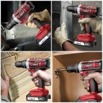 Cshidworld 20V Cordless Power Drill Set, Drill Kit with 2 Lithium-Ion & Charger, 3/8" Keyless Chuck, Electric Drill W/ 2 Variable Speed & LED Light, 25+1 Position and 34pcs Drill/Driver Bits(Red)