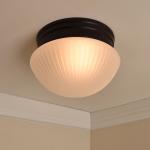 Mainstays 7.5" Classic Flush Mount Ceiling Light, Bronze Finish Frosted Glass Shade, Bulb Not Included