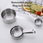 Delaman 5 Pieces Stainless Steel Measuring Cup Set Kitchen Cooking Tool Cooking