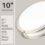 DYMOND 10" LED Ceiling Light Flush Mount Dimmable Brushed Nickel Double Ring