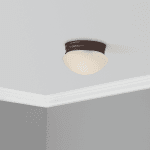 Mainstays 7.5" Classic Flush Mount Ceiling Light, Bronze Finish Frosted Glass Shade, Bulb Not Included