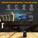 Deli 12V Max Lithium-Ion Cordless Impact Drill Driver Set, Electric Screwdriver Driver Tool Kit, 3/8" Keyless Chuck,,with 2.0Ah Battery,Charger