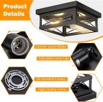 2 Light Rustic Farmhouse Flush Mount Ceiling Light Industrial Metal Light Fixture for Hallway Bedroom Kitchen, Oil Rubbed Black