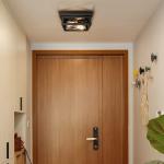 2 Light Rustic Farmhouse Flush Mount Ceiling Light Industrial Metal Light Fixture for Hallway Bedroom Kitchen, Oil Rubbed Black