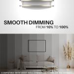 DYMOND 10" LED Ceiling Light Flush Mount Dimmable Brushed Nickel Double Ring