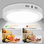 12W round ceiling lamp, 1400LM, 6500K daylight white light, 85-265V wide voltage, suitable for indoor lighting in bedrooms, living rooms and kitchens (1 piece)