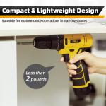 Deli 12V Max Lithium-Ion Cordless Impact Drill Driver Set, Electric Screwdriver Driver Tool Kit, 3/8" Keyless Chuck,,with 2.0Ah Battery,Charger