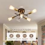 JOPESO 5-Lights Chandelier Flush Mount Ceiling Light Fixture Modern Mid Century Sputnik Farmhouse Chandelier Lighting for Dining Living Room kitchen Bedroom