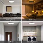 Matane 12'' LED Flush Mount Ceiling Light Fixture with Remote Control, Nightlight 2000K Warm,24W 2400LM 3000K-6500K Dimmable Ceiling Lamp Surface Mount Round Lighting Fixture for Bedroom, Dining Room