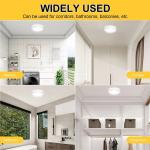 12W round ceiling lamp, 1400LM, 6500K daylight white light, 85-265V wide voltage, suitable for indoor lighting in bedrooms, living rooms and kitchens (1 piece)